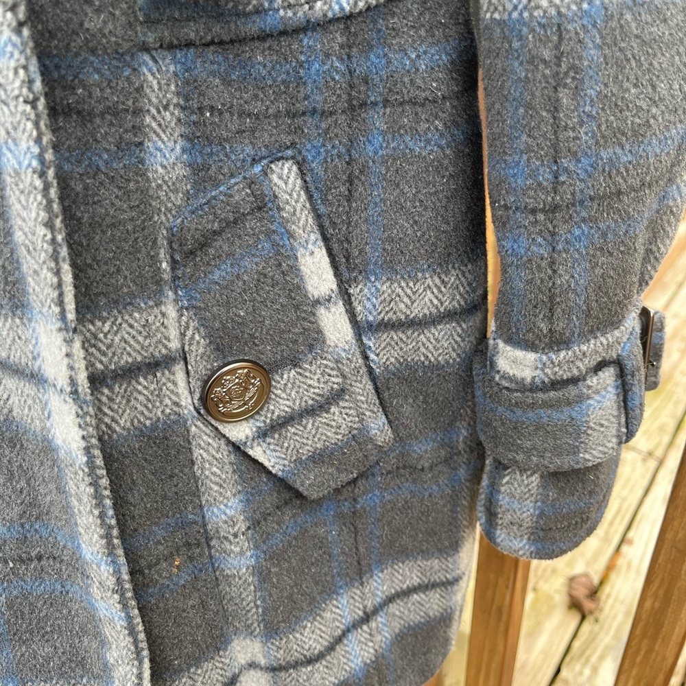 🔥 Womens Plaid Peacoat Size Medium - Picture 3 of 8